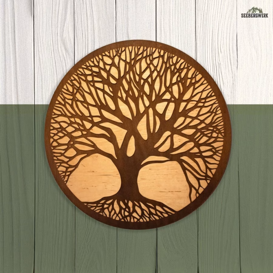 Baum des Lebens aus Holz, 369 Einzelteile